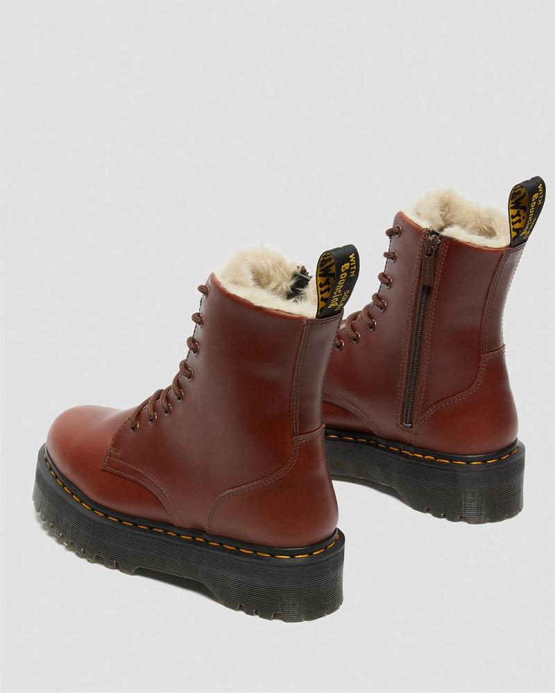 Botas de Invierno Dr Martens Jadon Faux Fur Forro Hombre Marrom | MX 237PJJ